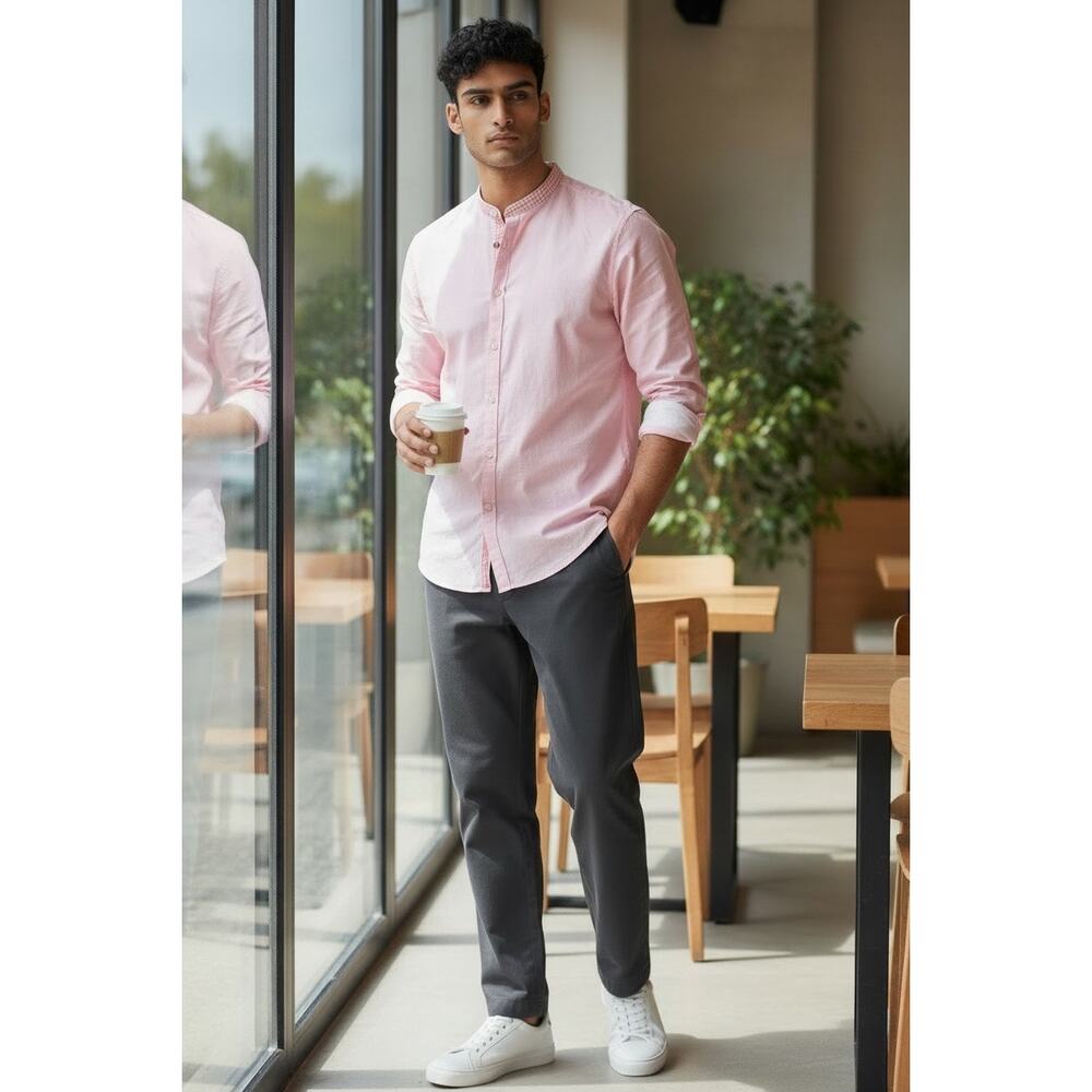HUGO BOSS Men's Elvorini Shirt Slim Fit Coral Orange Pink XL